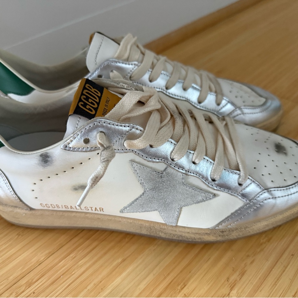 Golden Goose Ballstar 'White Silver Green' Men’s Size 10/EU 43
